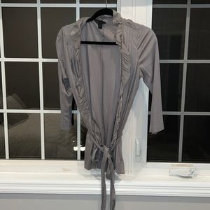 BANANA REPUBLIC BLACK LABEL CARDIGAN WITB RUFFLE DETAIL AND BELT